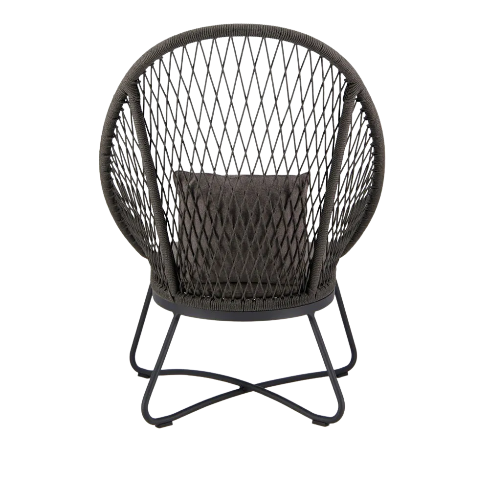 High-Back Zaha Outdoor Lounge Chair with Elegant Cross Weave Design